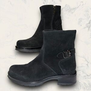 La Canadienne Gavan Suede Buckle Bootie Waterproof Platform Womens Size 7.5M